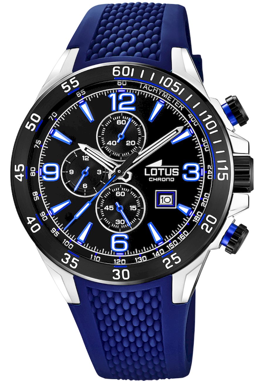 Ceas analogic, Lotus, 18673/8, Cronograf, Albastru/Negru