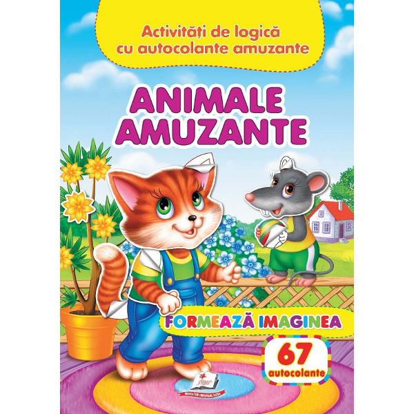 Animale amuzante: Formeaza imaginea. 67 autocolante
