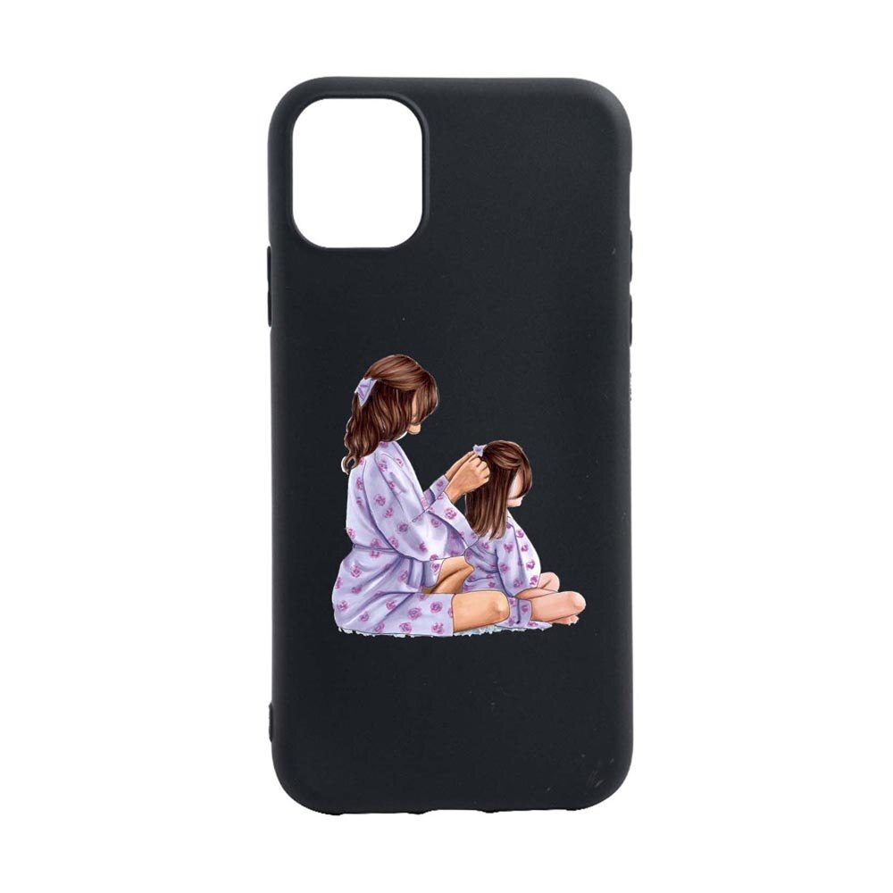 Husa Silicon Girl - Mom, compatibila cu Apple iPhone 13 Mini, rezistenta la uzura, anti-alunecare, B553