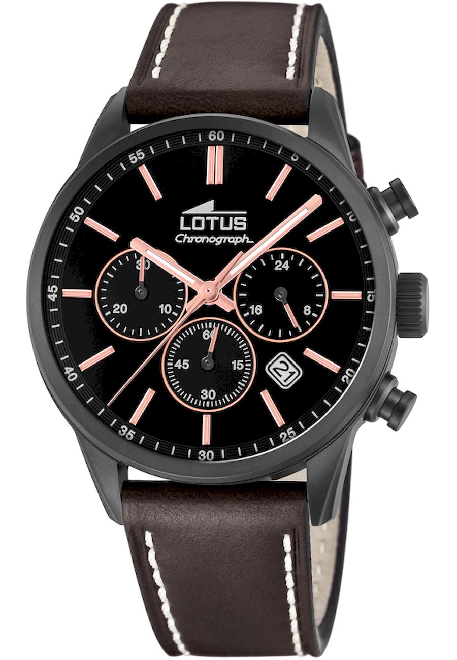 Ceas analogic, Lotus, 18669/2, Quartz, Cronograf, 5 ATM, 41 mm, Maro