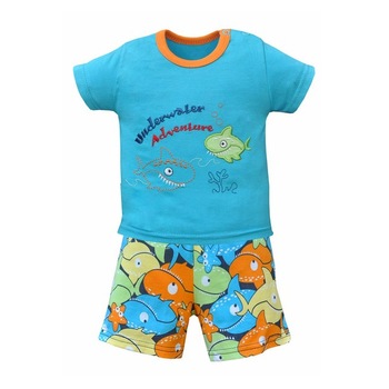 Compleu 2 piese de vara pentru baiei Koala Nemo 03-680AL, Albastru 11203 Compleu 2 piese de vara pentru baiei Koala Nemo 03-680AL, Albastru 11203