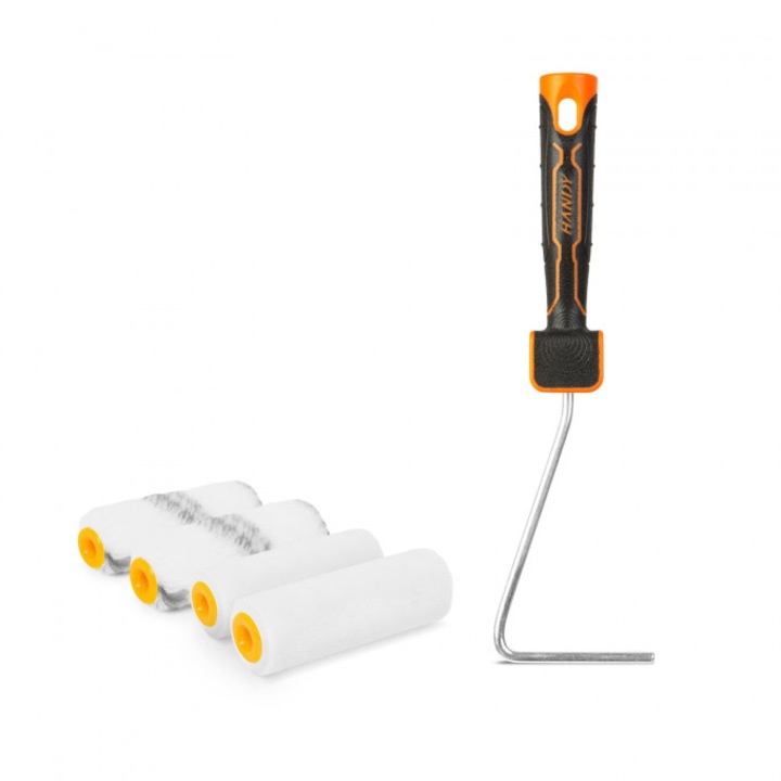 Set pentru vopsit 4 bucati, role cu maner, Dimensiunea rolei 100 x Ø 15 mm
