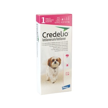 Tableta Credelio 112 mg caini 2,5-5,5 KG, 1 tableta Tableta Credelio 112 mg caini 2,5-5,5 KG, 1 tableta