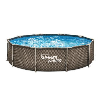 Piscina ratan cadru metalic Summer Waves, 305x76 cm, 4.800 litri, cu pompa de filtrare Piscina ratan cadru metalic Summer Waves, 305x76 cm, 4.800 litri, cu pompa de filtrare