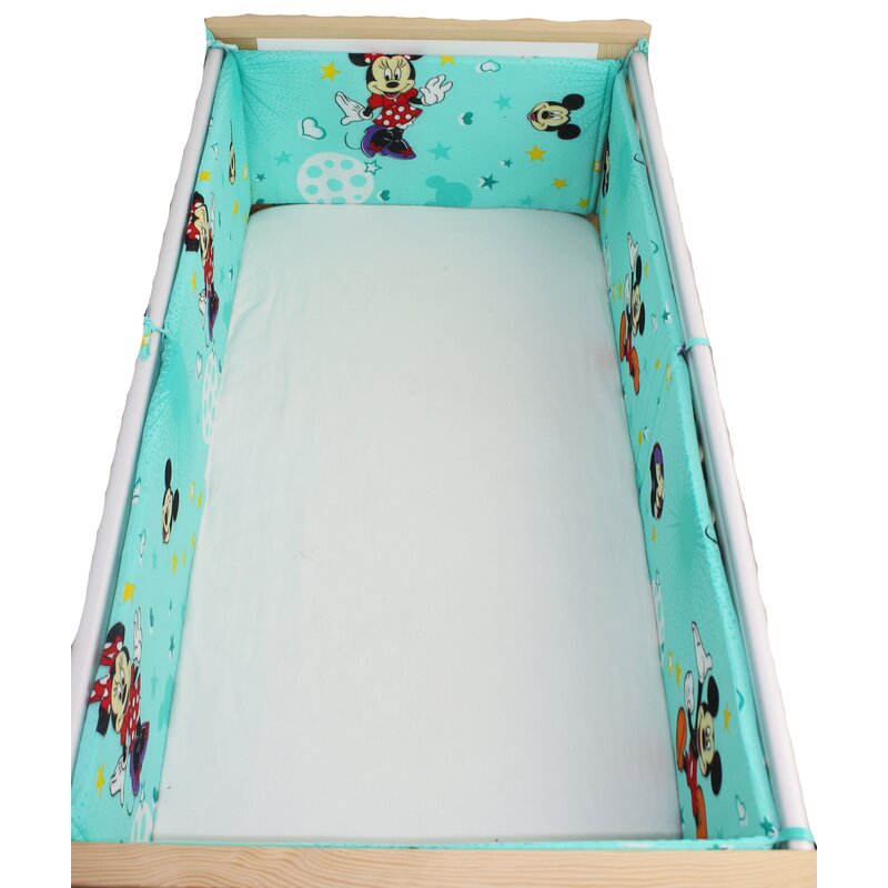 Set 2 aparatori, Minnie si Mickey, turcoz cu stelute, 120x60cm