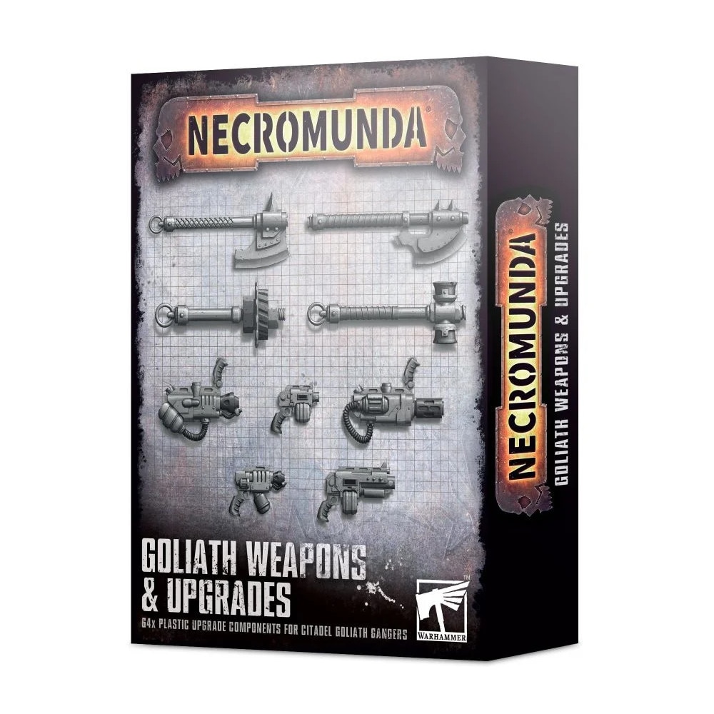 Pachet Miniaturi Arme Necromunda, Goliath Weapons & Upgrades, 63 bucati