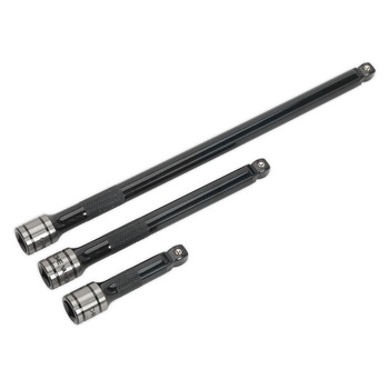 Set prelungitoare, actionare 3/8”, 3 piese, Black Series, Sealey Set prelungitoare, actionare 3/8”, 3 piese, Black Series, Sealey