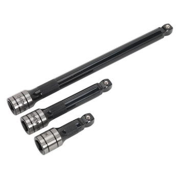 Set prelungitoare, actionare 1/2”, 3 piese, Black Series, Sealey Set prelungitoare, actionare 1/2”, 3 piese, Black Series, Sealey