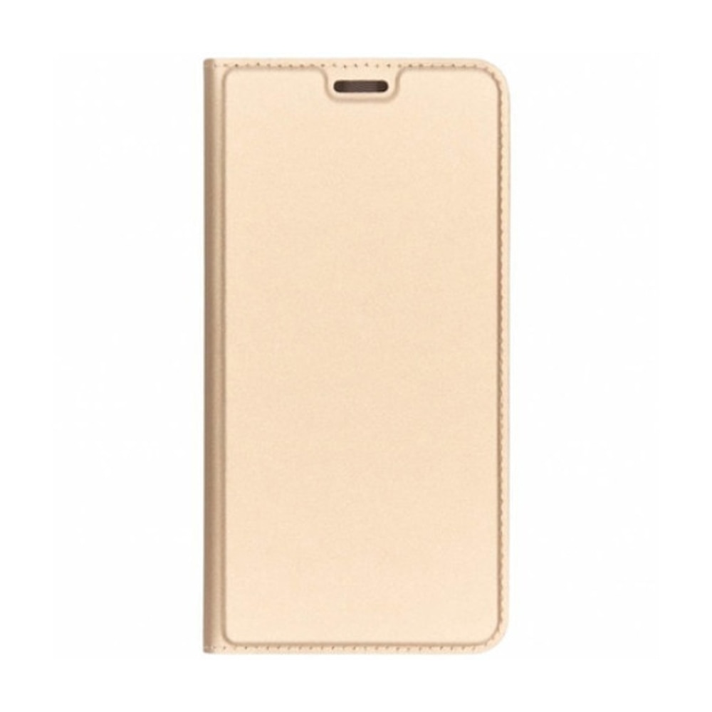 Husa Dual Close IAO Soft Skin Protect din Piele cu suport card, functie de stand si inchidere magnetica pentru Apple iPhone 12 Gold