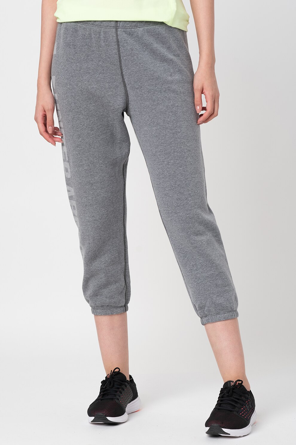 Under Armour, Pantaloni capri pentru fitness Fvorite, Gri/Alb, 2XS