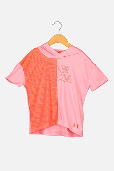 Under Armour, Tricou cu gluga Tech™, Roz/oranj neon, 122-127 CM Under Armour, Tricou cu gluga Tech™, Roz/oranj neon, 122-127 CM