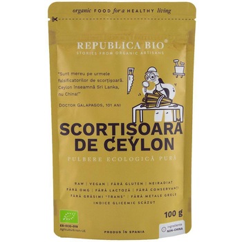 Scortisoara de Ceylon pulbere Republica BIO, 100g Scortisoara de Ceylon pulbere Republica BIO, 100g