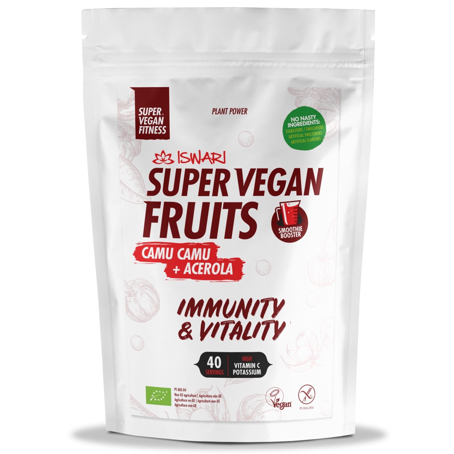 Pulbere Camu Camu si Acerola Super Vegan bio(dupa efort) Iswari, 200 g
