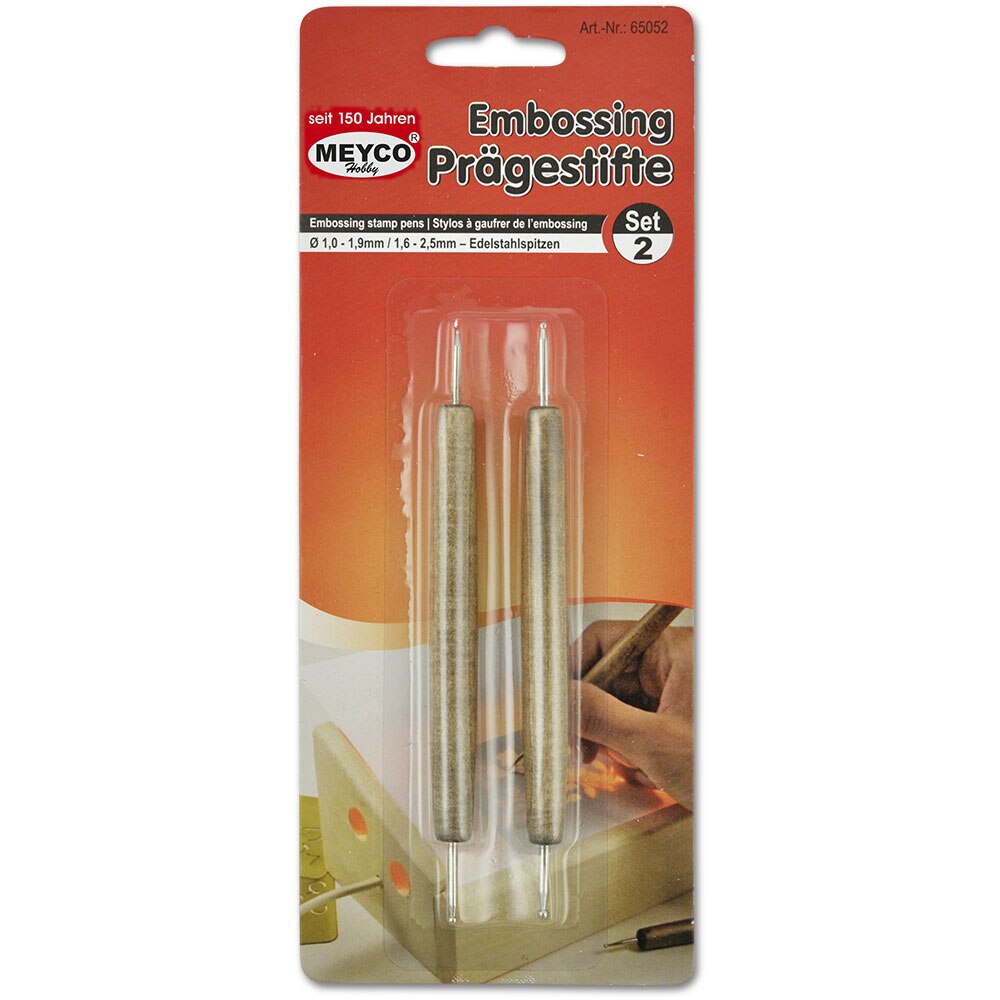 Set unelte embossing (embosare/bombare), 2 buc, 1x1.9/1.6x2.5mm, Meyco