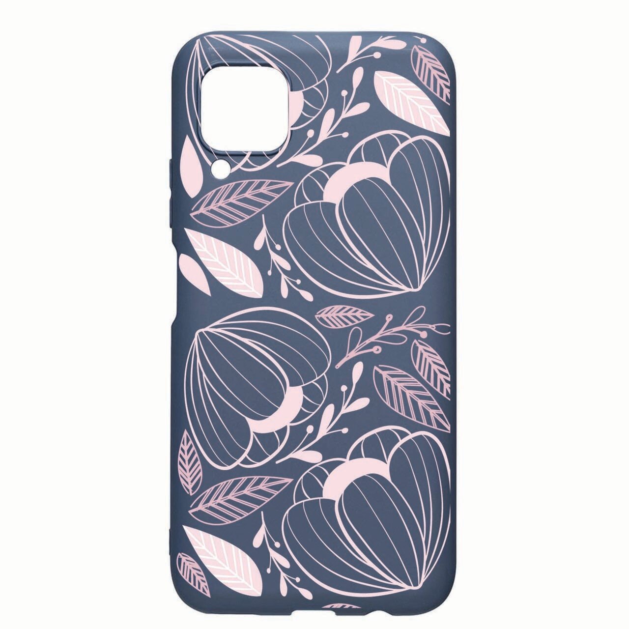 Husa Silicon Compatibila Cu Samsung Galaxy M12, Flowers, rezistenta la uzura, anti-alunecare, AlaskanBlue, AB113