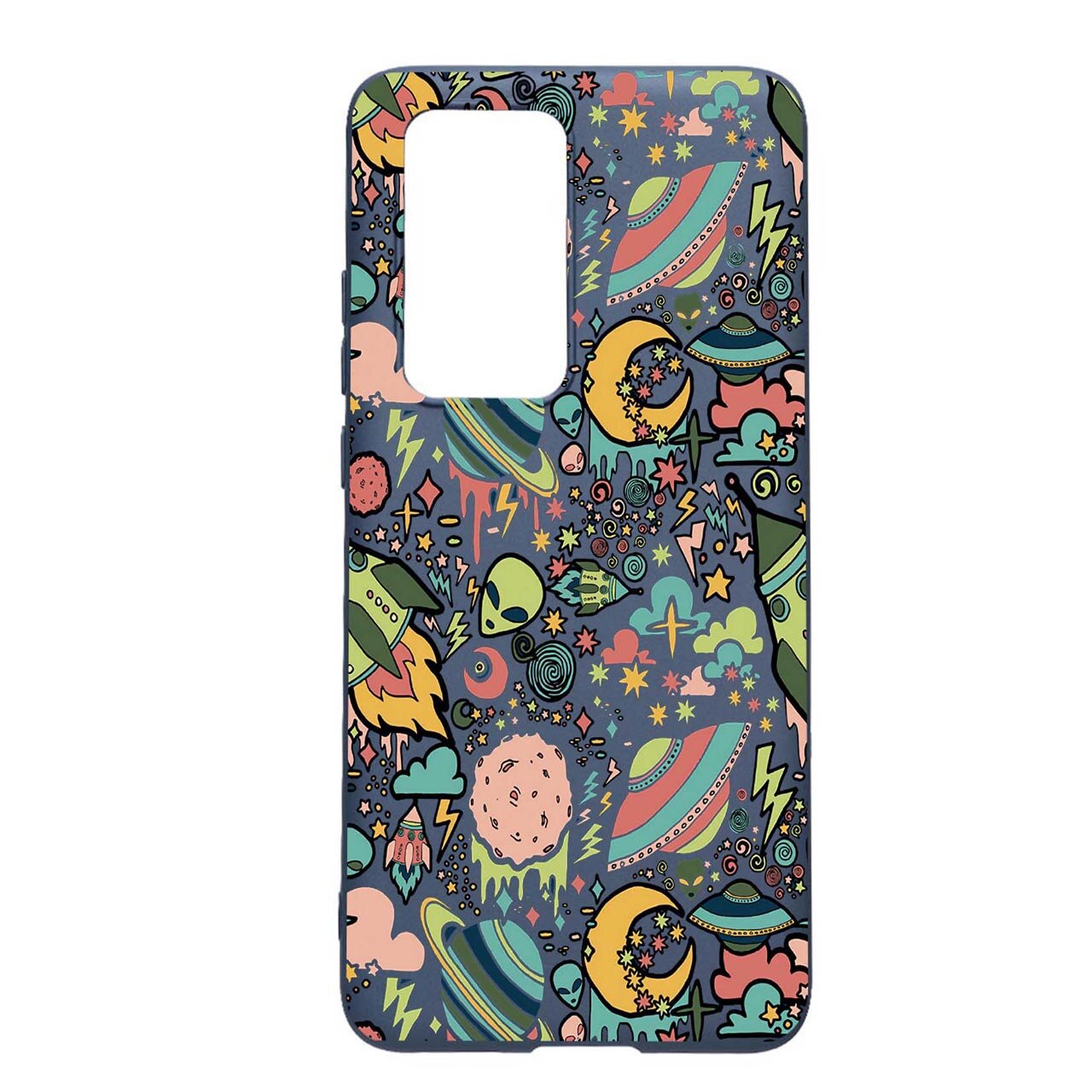 Husa Silicon Universe, Planets UFO, compatibila cu Samsung Galaxy A72 4G / Galaxy A72 5G, rezistenta la uzura, anti-alunecare, AlaskanBlue, AB472