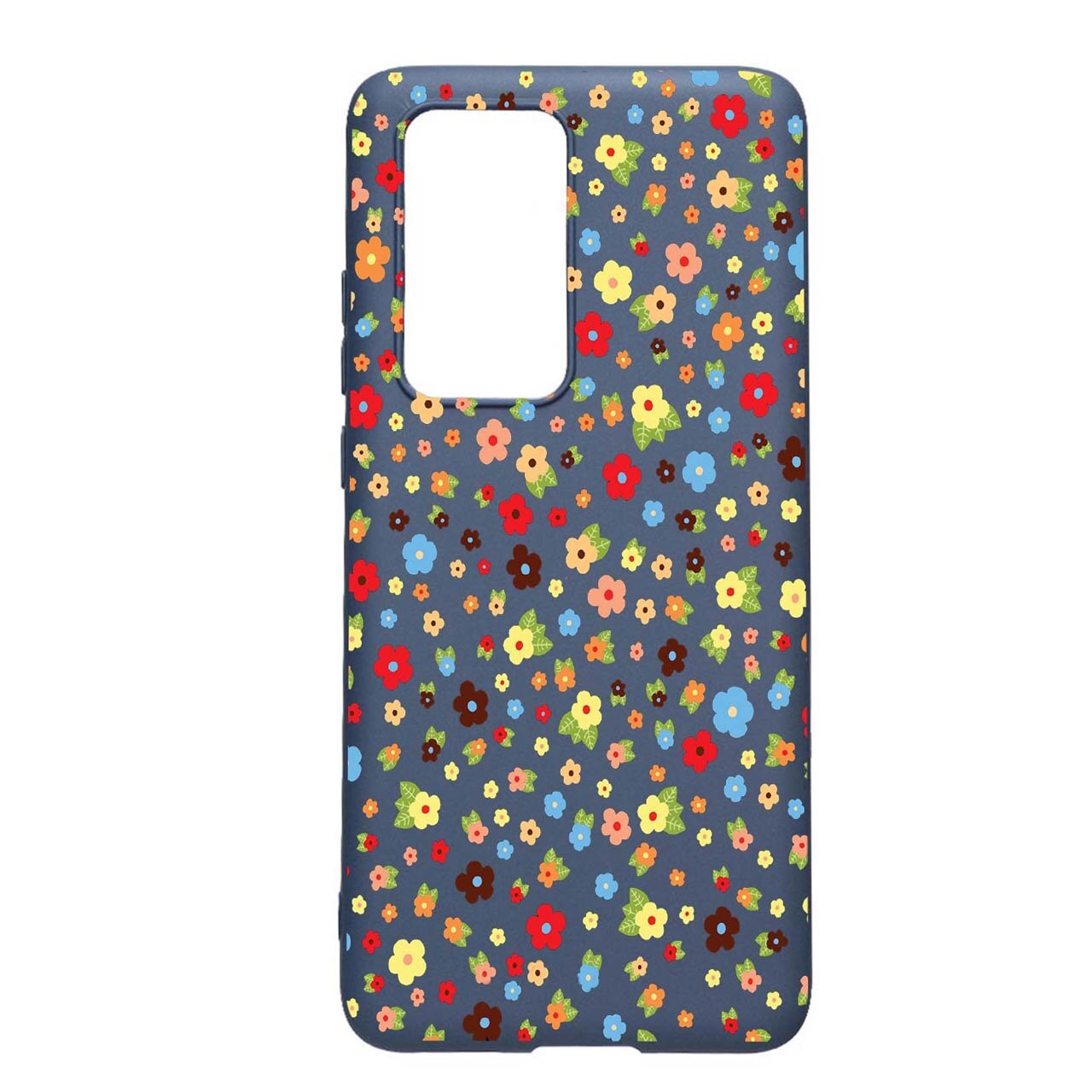 Husa Silicon Little Flowers, compatibila cu Samsung Galaxy A72 4G / Galaxy A72 5G, rezistenta la uzura, anti-alunecare, AlaskanBlue, AB501