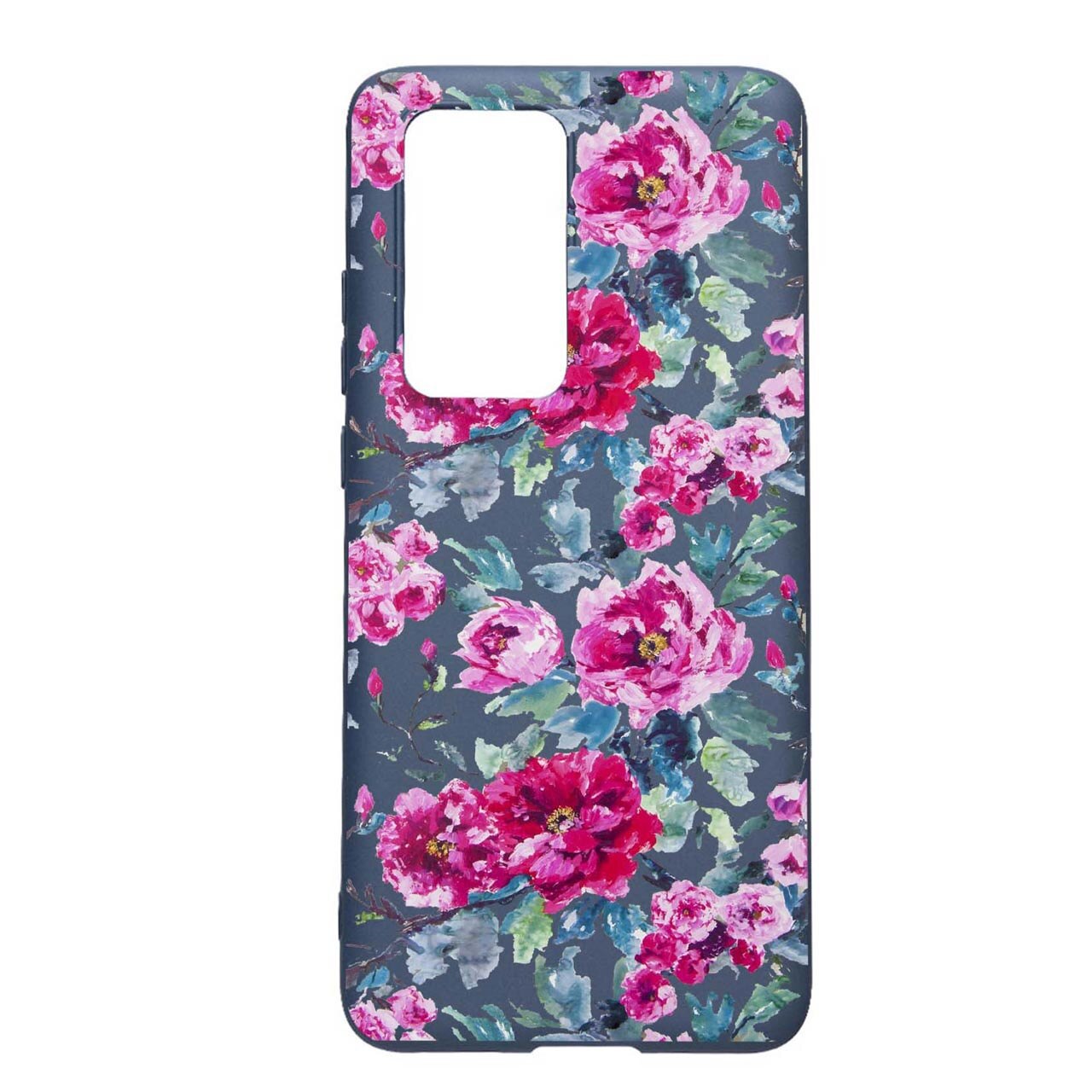 Husa Silicon Flowers, Pastel colors, compatibila cu Samsung Galaxy A72 4G / Galaxy A72 5G, rezistenta la uzura, anti-alunecare, AlaskanBlue, AB507