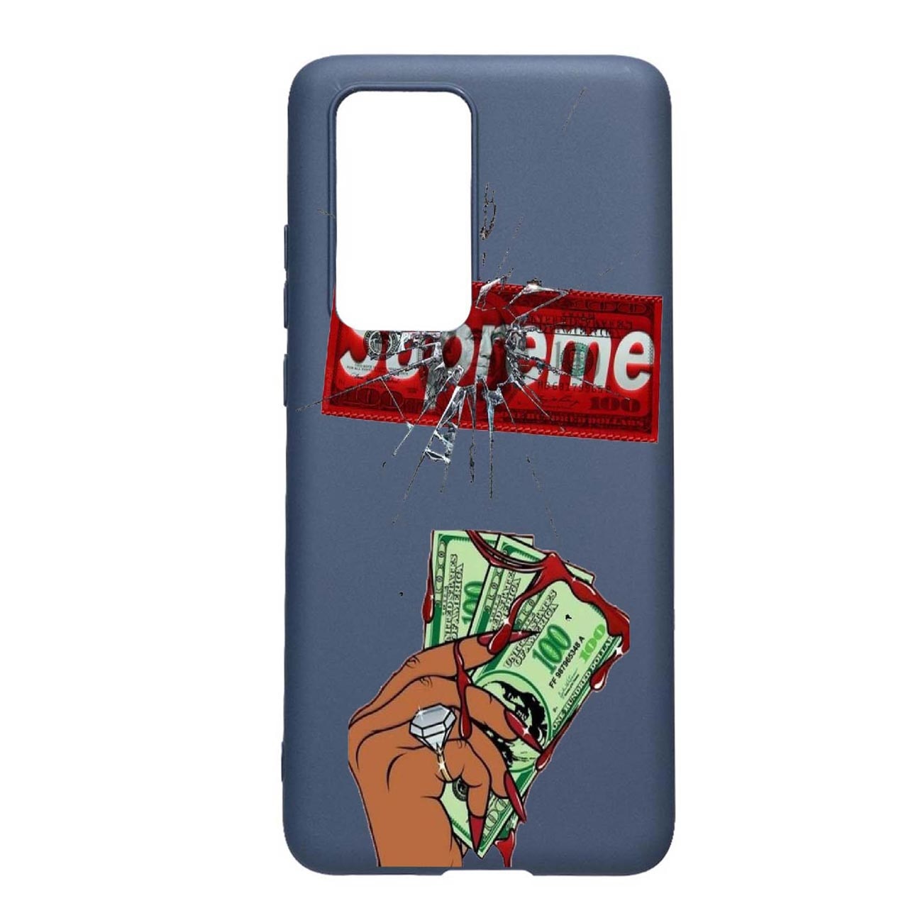 Husa Silicon Supreme, Money, compatibila cu Samsung Galaxy M02s, rezistenta la uzura, anti-alunecare, AlaskanBlue, AB257