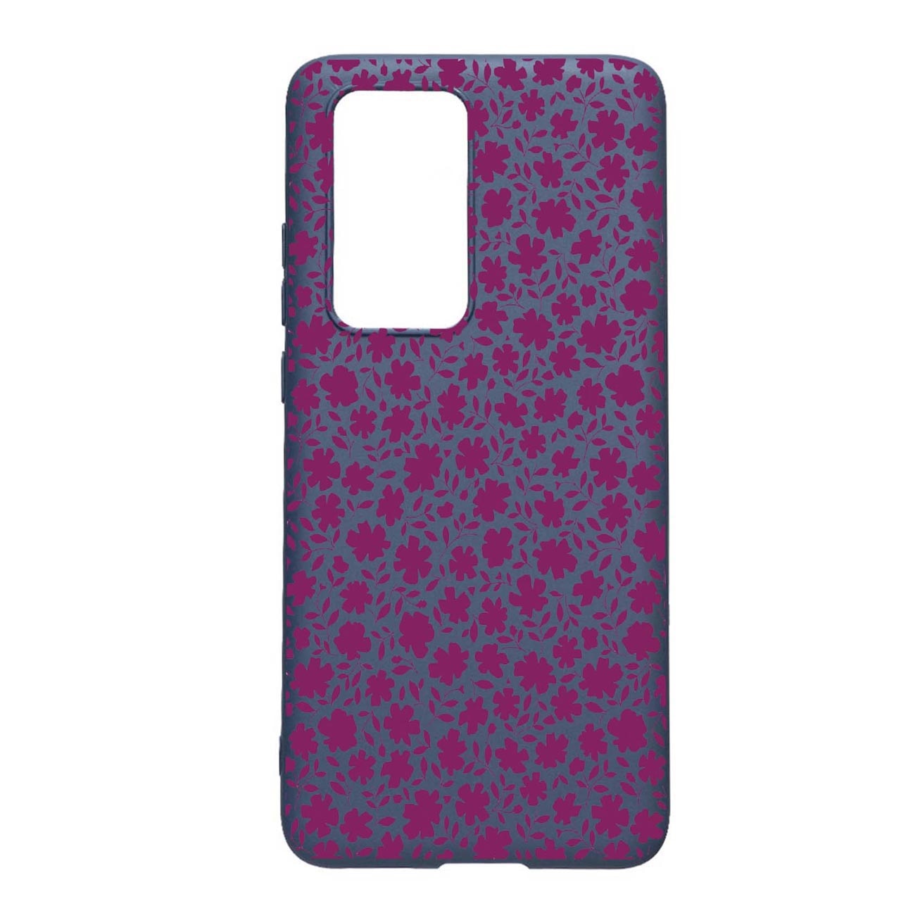 Husa Silicon Flowers Pattern, compatibila cu Samsung Galaxy A72 4G / Galaxy A72 5G, rezistenta la uzura, anti-alunecare, AlaskanBlue, AB627