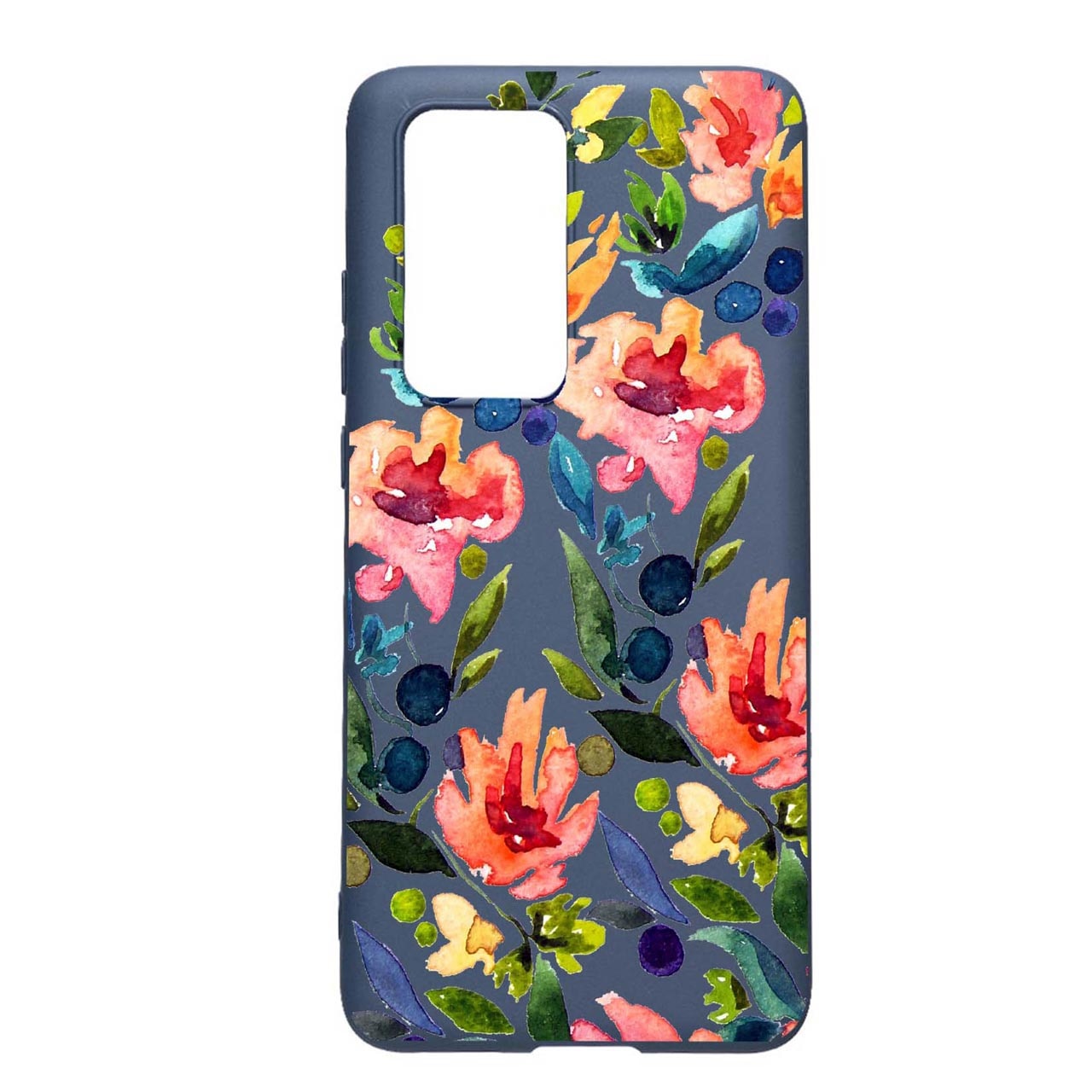 Husa Silicon Flowers Spring, compatibila cu Samsung Galaxy A52 4G / Galaxy A52 5G, rezistenta la uzura, anti-alunecare, AlaskanBlue, AB628