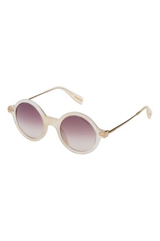 Trussardi, Ochelari de soare rotunzi cu lentile in degrade, Alb/Auriu, 47-23-140 Standard Trussardi, Ochelari de soare rotunzi cu lentile in degrade, Alb/Auriu, 47-23-140 Standard