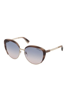 Trussardi, Ochelari de soare cat-eye cu lentile in degrade, Auriu/Maro, 58-17-135 Standard Trussardi, Ochelari de soare cat-eye cu lentile in degrade, Auriu/Maro, 58-17-135 Standard