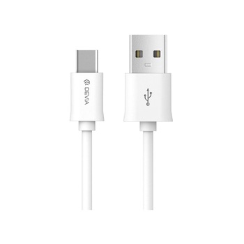Cablu de date Type C, Devia EC082, 5V/ 2A, 1m, Alb Cablu de date Type C, Devia EC082, 5V/ 2A, 1m, Alb