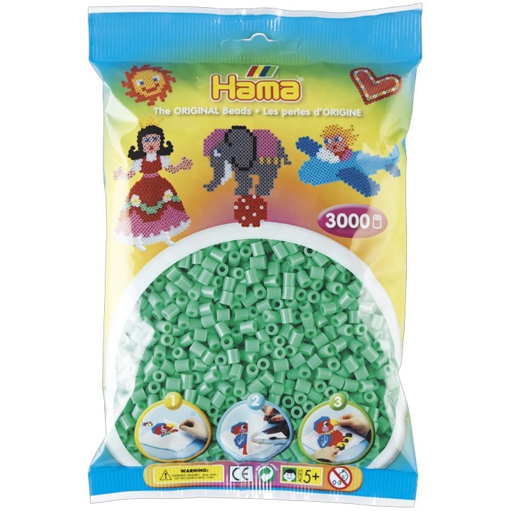 Margele de calcat HAMA MIDI VERDE DESCHIS, 3000 buc in pungulita