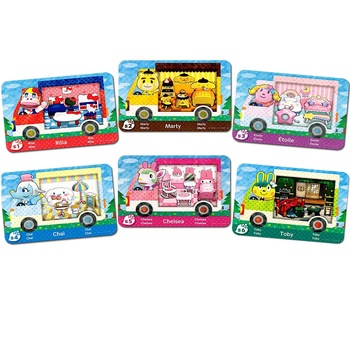 Set 6 carduri Animal Crossing Sanrio NFC Amiibo, Rilla, Marty, Etoile, Chai, Chelsea, Toby, Compatibil cu Switch, Multicolor Set 6 carduri Animal Crossing Sanrio NFC Amiibo, Rilla, Marty, Etoile, Chai, Chelsea, Toby, Compatibil cu Switch, Multicolor