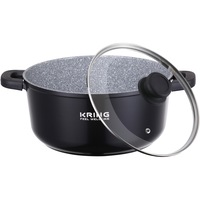 Oala Ceramica Kring Cuisine Classic, interior ceramic, aluminiu turnat, 4.4 l, Negru