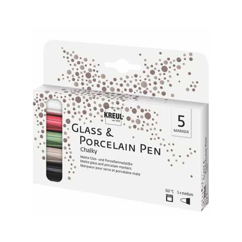 Set 5 markere pentru portelan, C. Kreul, Chalky medium
