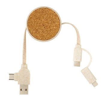 Cablu pluta si fibre de grau, zero waste, USB A, tip C, IOS, microUSB, 14x5x2 cm, lungime cablu 1mMaro Cablu pluta si fibre de grau, zero waste, USB A, tip C, IOS, microUSB, 14x5x2 cm, lungime cablu 1mMaro