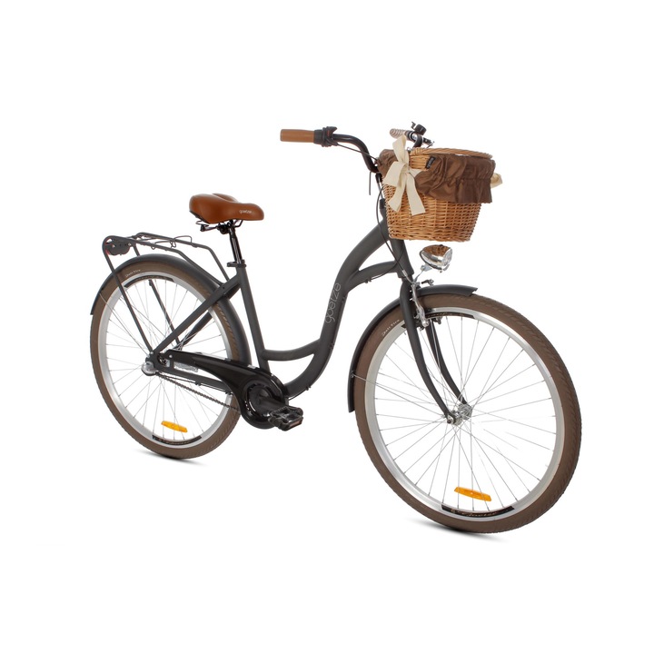 Велосипед Goetze® Style Pамка Алуминий 3 скоростен колела 28" черен 160-185 cm височина