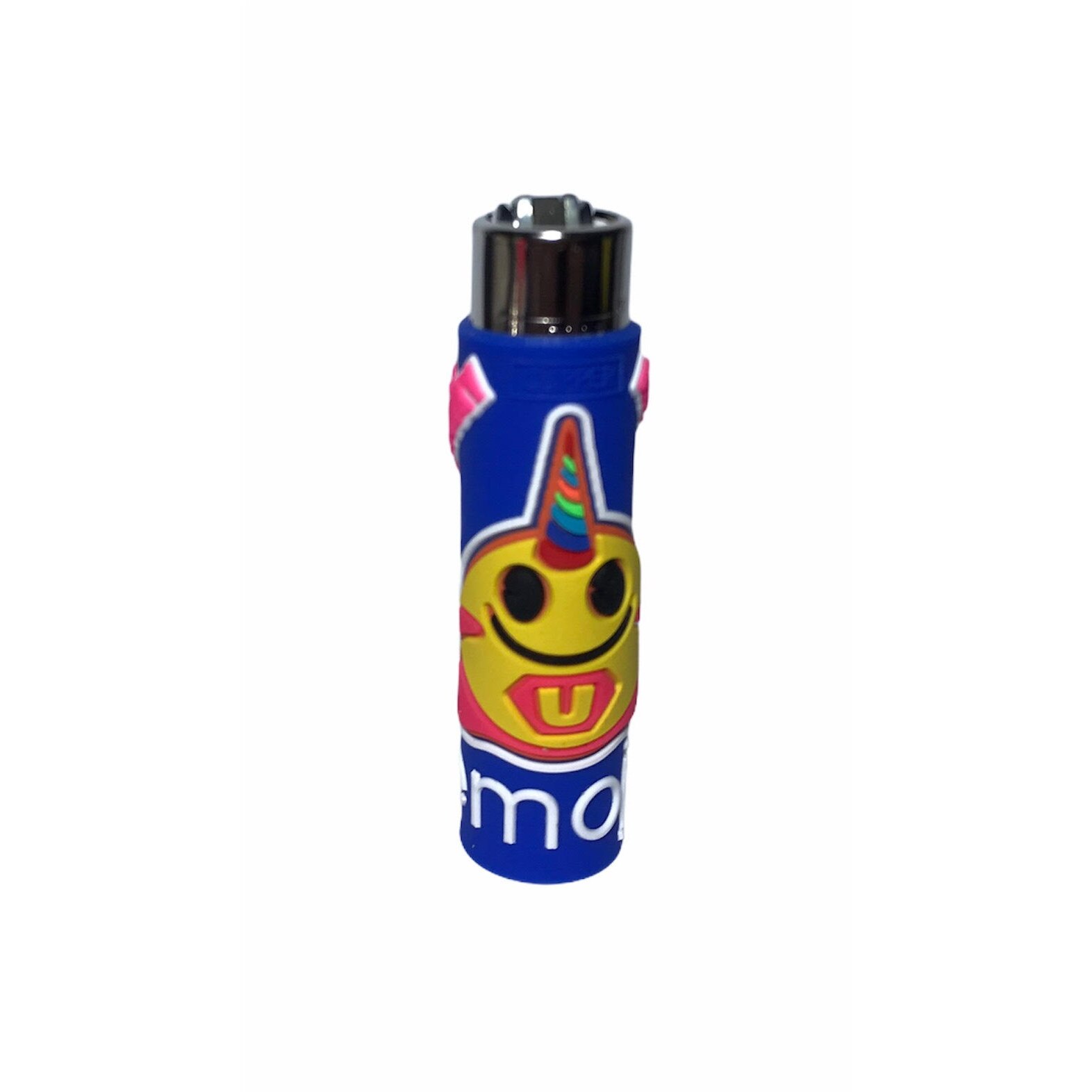 Bricheta Clipper Emoji cu husa protectoare Silicon Blue Smile Unicorn