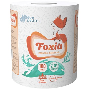 Prosop de bucatarie Foxia, 2 straturi, 100m Prosop de bucatarie Foxia, 2 straturi, 100m
