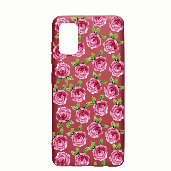 Husa Silicon Compatibila Cu Huawei P Smart (2021), Rose, rezistenta la uzura, anti-alunecare, Pomogranate, PG107