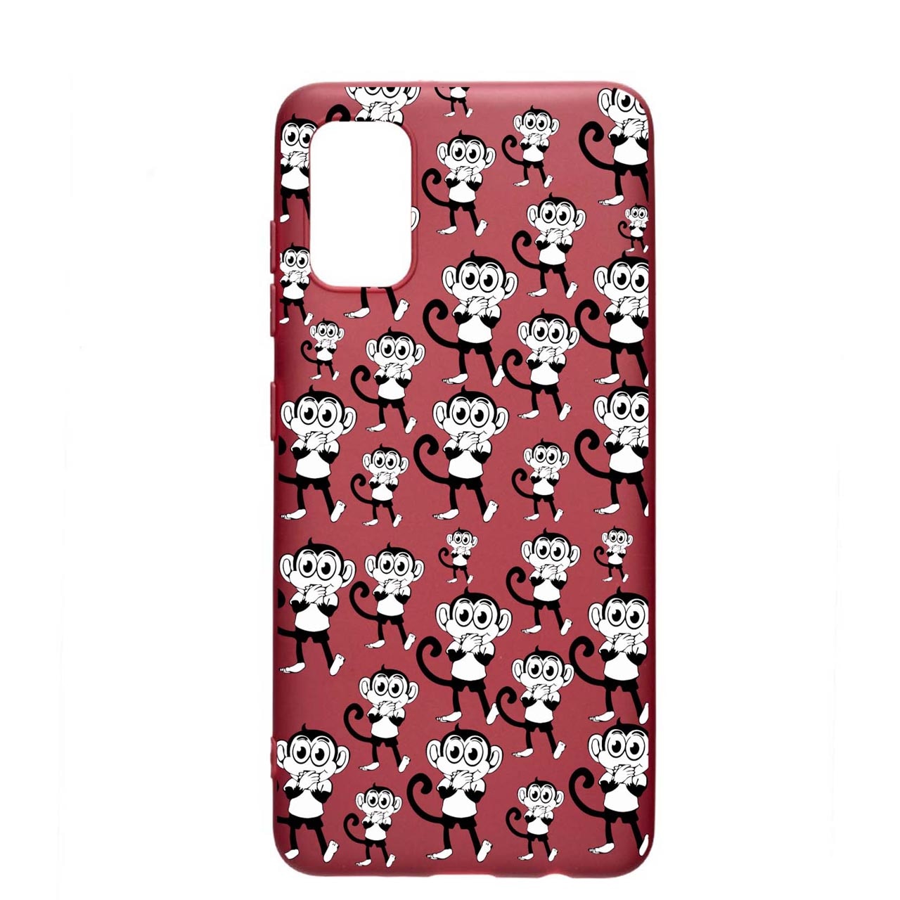 Husa Silicon Compatibila Cu Samsung Galaxy M02s, Monkey, rezistenta la uzura, anti-alunecare, Pomogranate, PG142