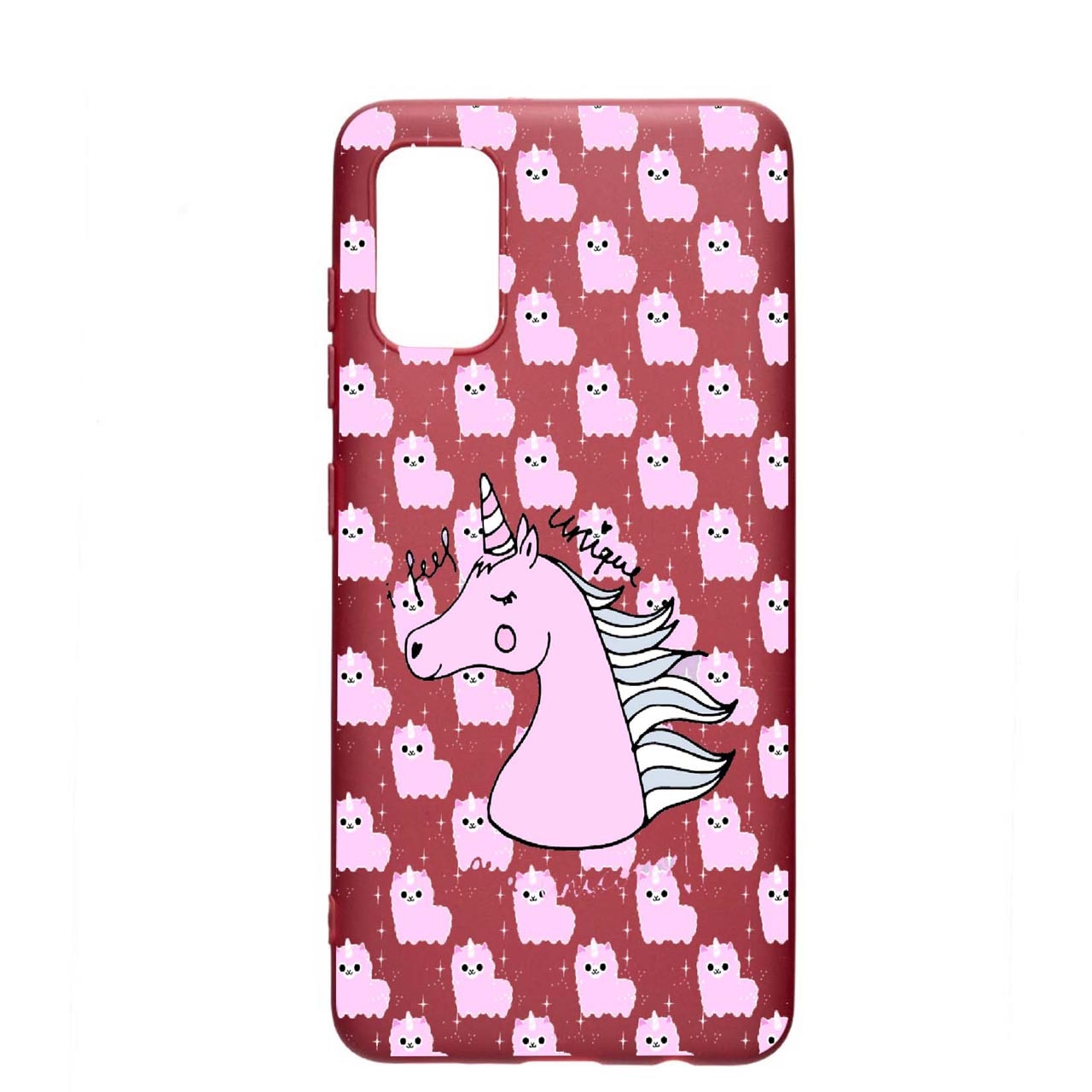 Husa Silicon Unicorn - I Feel Unique, compatibila cu Samsung Galaxy A52 4G / Galaxy A52 5G, rezistenta la uzura, anti-alunecare, Pomogranate, PG521