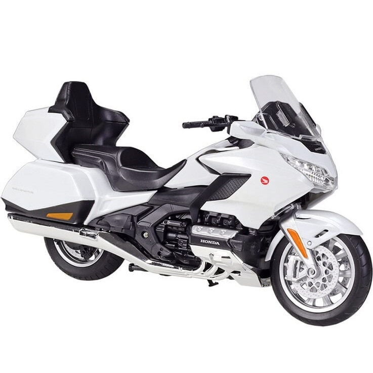 Macheta motocicleta Welly 2020 Honda Gold Wing, 1:12, PVC, 18 cm, Alb/Negru