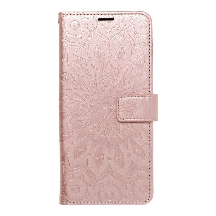 Samsung Galaxy A32 5G Telefontok - MEZZO mandala mintás rose gold mágneses szilikon keretes könyvtok