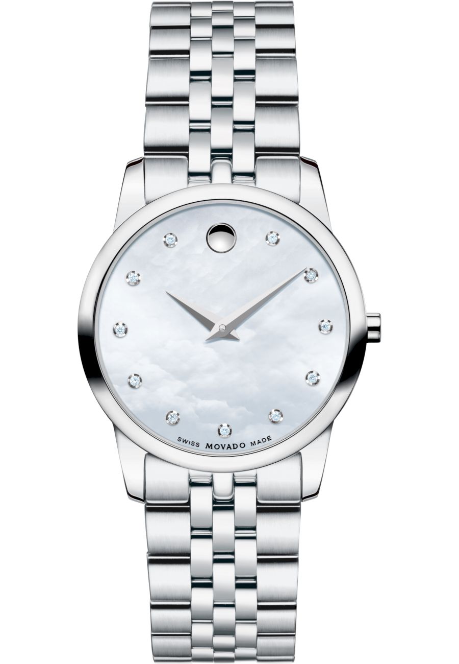 Ceas unisex Movado 606612, 3 ATM, Argintiu