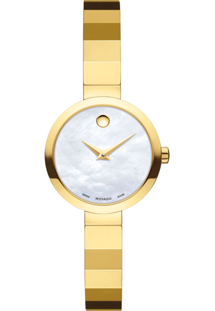 Ceas unisex Movado 0607111, 3 ATM, Auriu