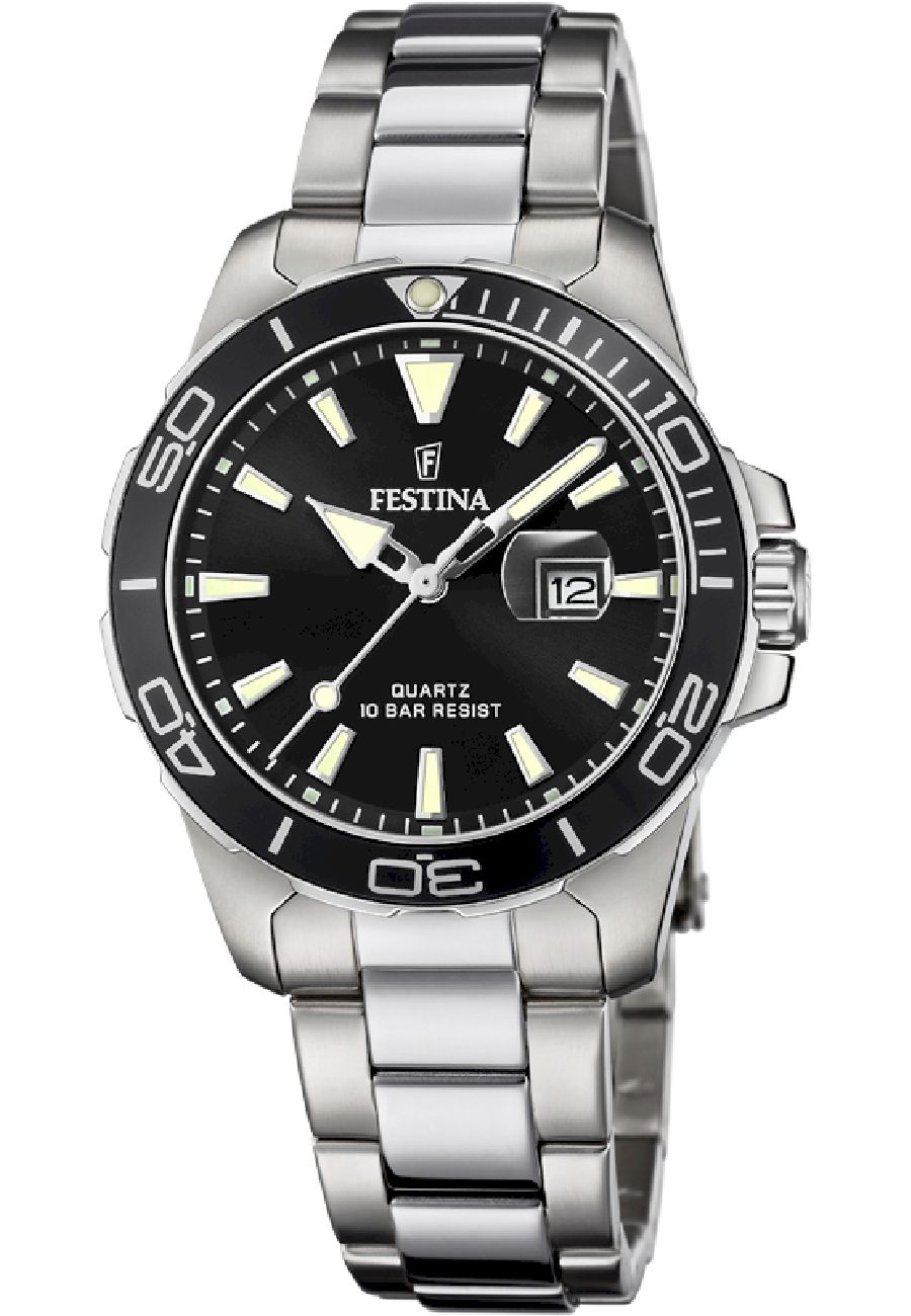 Ceas analogic de dama, Festina, F20503/4, 25 mm, Argintiu/Negru