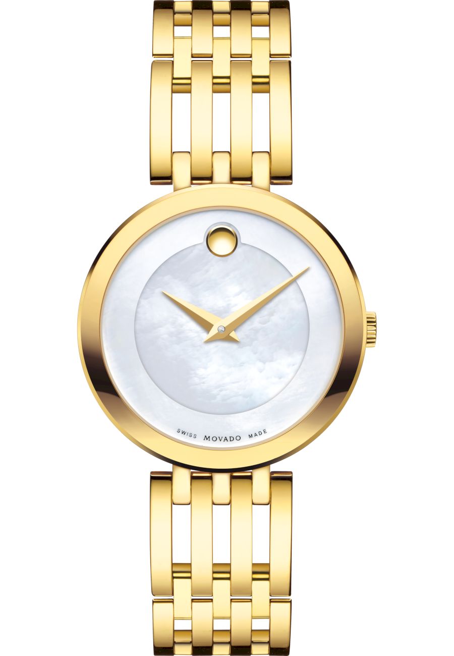 Ceas unisex Movado 607054, 3 ATM, Auriu