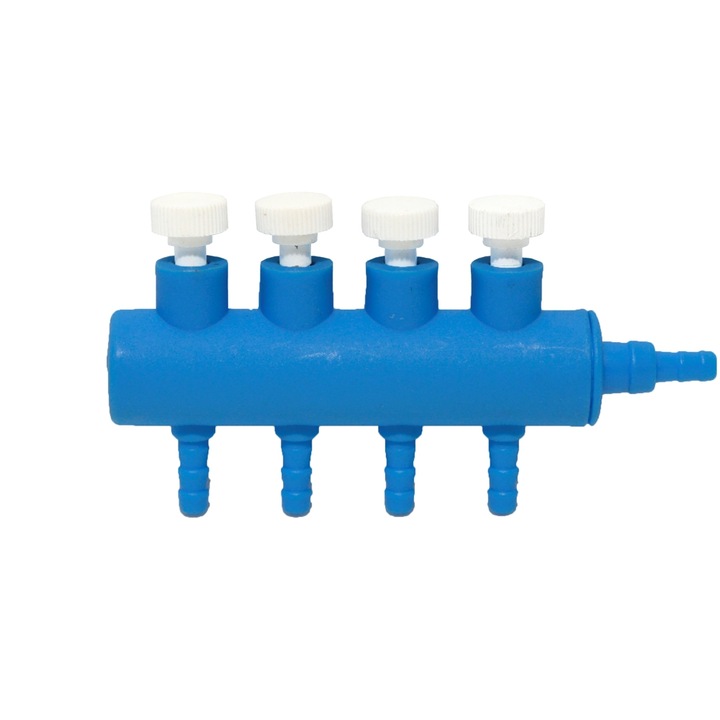 Teu aer albastru cu 4 robineti si reglaj fin