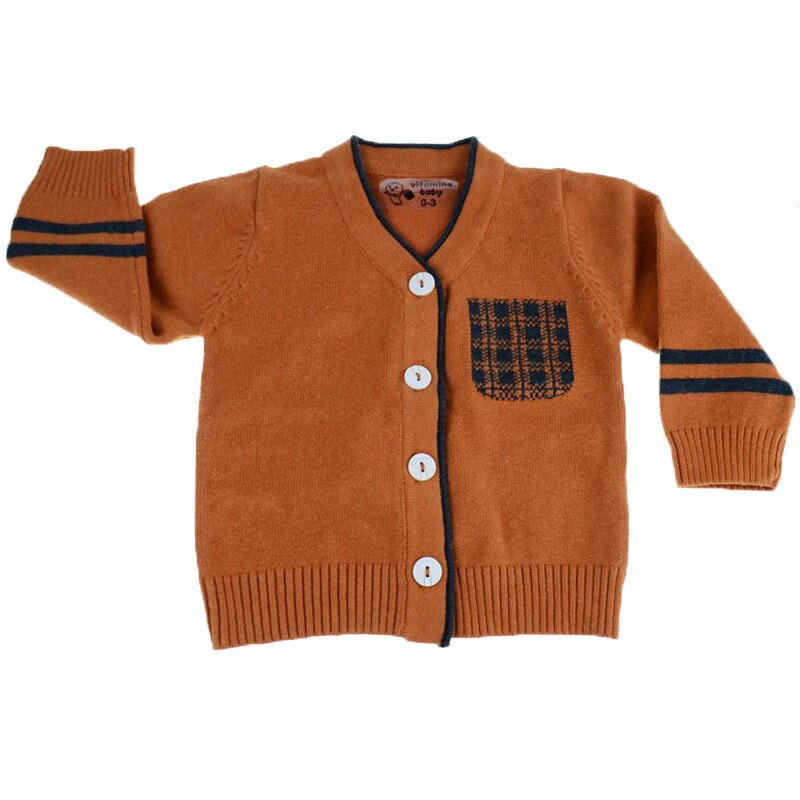 Cardigan cu maneca lunga pentru baieti Vitamins 305, Maro 53385