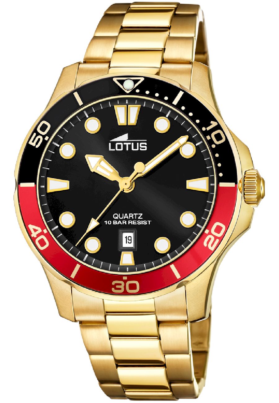 Ceas analogic, Lotus, 18761/6, Quartz, Auriu/Negru