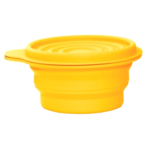 Bol pliabil din silicon cu capac Visiomed Nutree, 340 ml, Galben