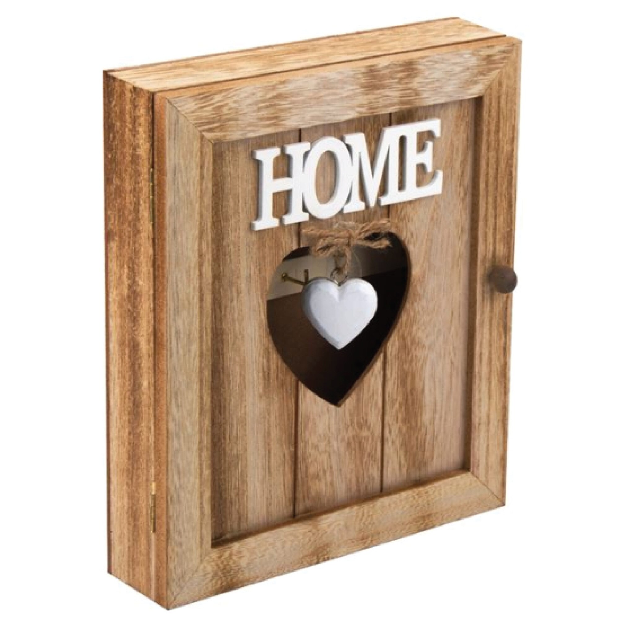 Suport pentru chei decorativ din lemn, HOME, 21 x 6 x 26 cm
